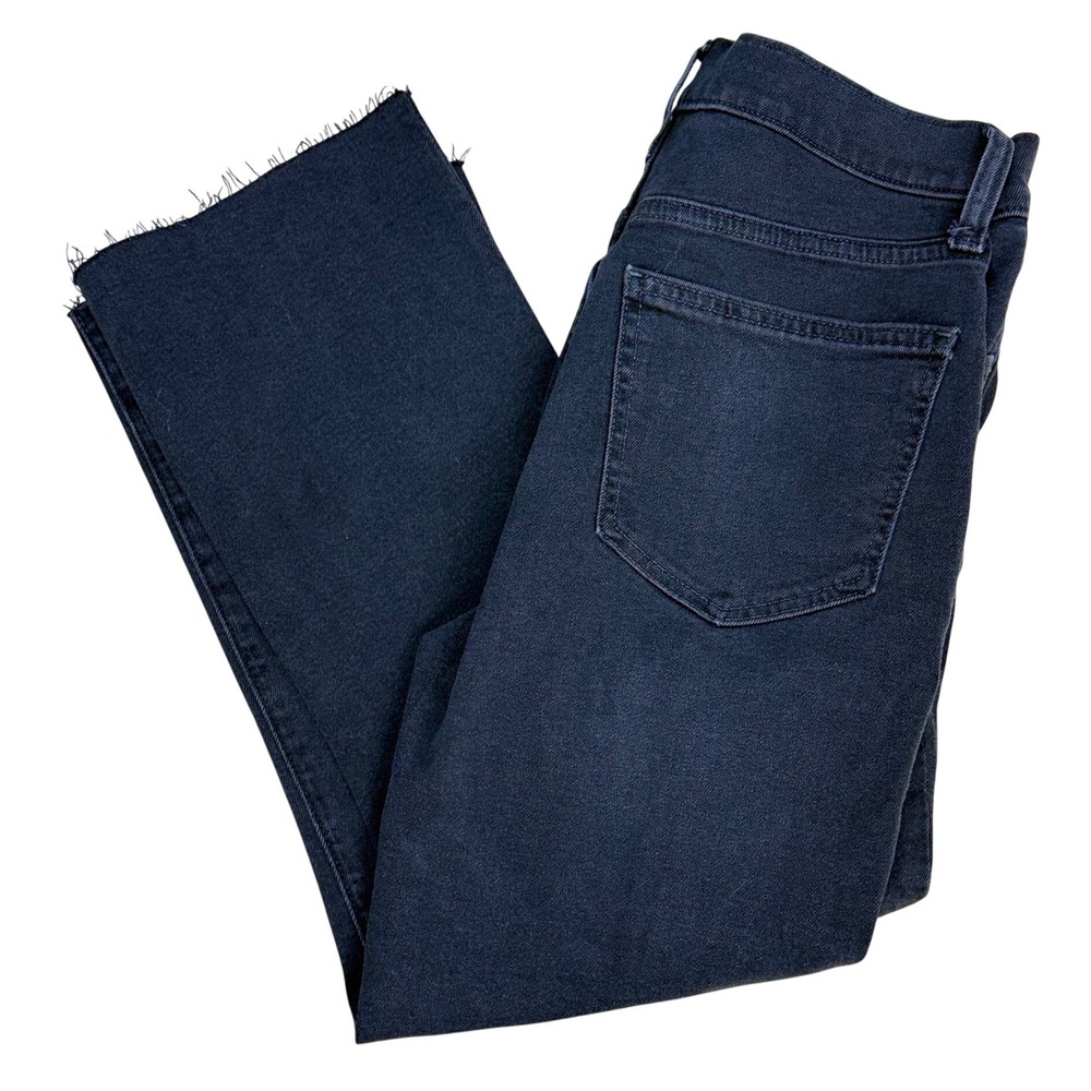 Gap Kick Fit High Rise Jeans Women 6P/28 Petite Black Inseam 22.5" Raw Hem